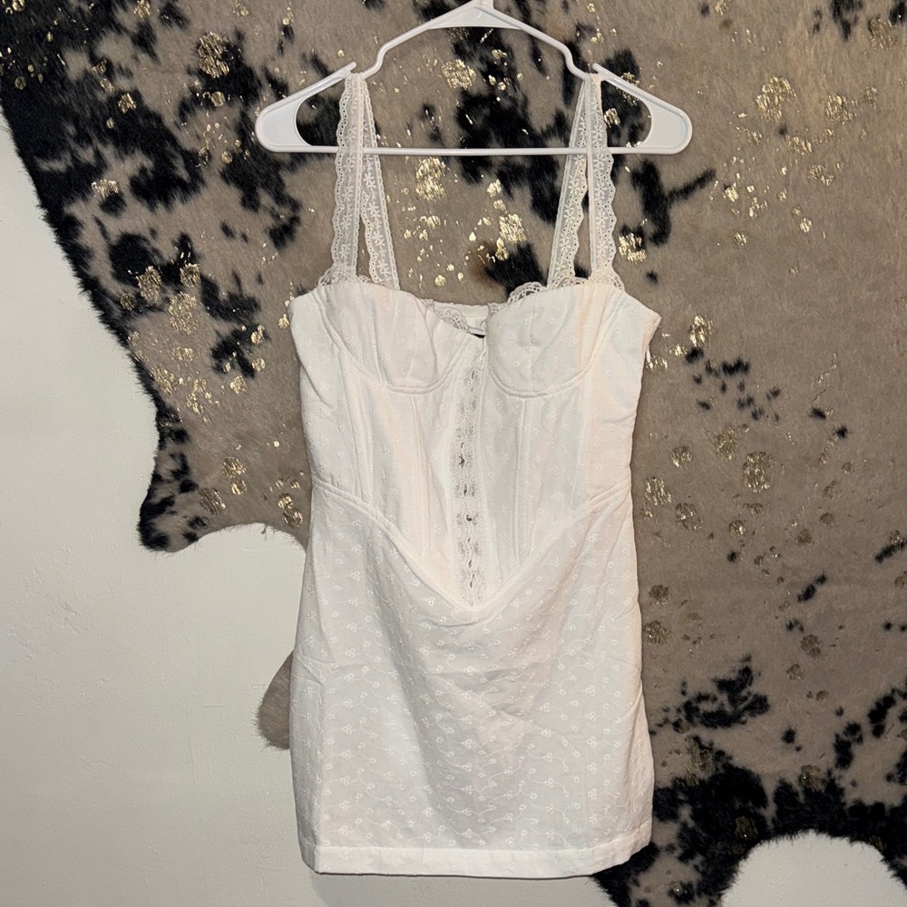 Boohoo White Lace Mini Dress